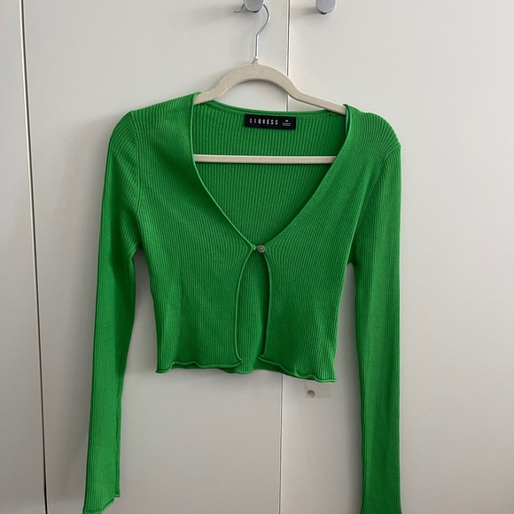 Lioness green ribbed knit top - Picture 3 of 6